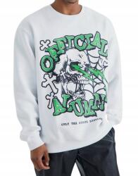 Boohooman Fehér Férfi Pulóver, hosszú ujjú, nyomott mintás, Size M