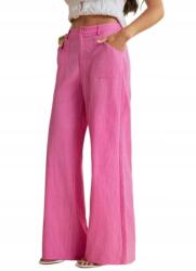 Shein Tall Rózsaszín Egyenes Szárú Nadrág Alacsony Derék Zsebek XL__XL