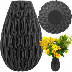  Törhetetlen Műanyag Váza Skandináv Virágokhoz Modern 15CM Fekete (WAZ000003-B)