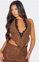 Prettylittlething DC26313 Aszimmetrikus Csipkés Felső Prettylittlething (12) L