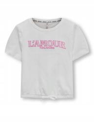 ONLY Fehér Hímzett Póló, Size 2L, pamut, lány (473599)