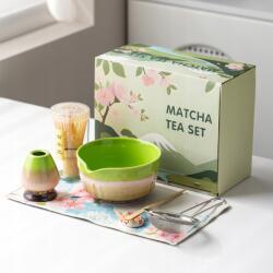 Ajándék szett tea matcha csésze seprű bambusz zöld (NETK076)