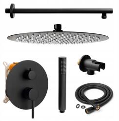 Sannit Fekete falsík alatti zuhany csaptelep esőztetővel 30cm Sannit (ZP214317)