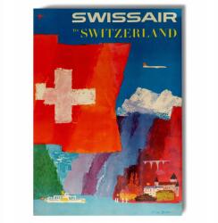  Poszter Falra Zászló Svájci Geneva A3 (Plakat Podróżniczy Szwajcaria Genewa)