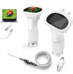  Hordozható Led Mikroszkóp Gyerekeknek 1000X Képernyő 2 Hüvelyk 600MAH Usb Fehér (AMT MIK02 372 WHITE)