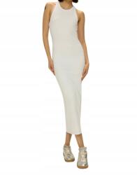 Reserved Bordázott Ujjatlan Maxi Ruha, Size 36, fehér, 95% pamut