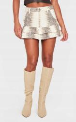 Prettylittlething Miniszoknya, kígyóbőr, fodros, Size S