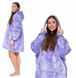  Kocblúz 2 az 1-ben XXL-es méretű, kapucnis, vastag sherpa anyagból, lila színű (KC00030)
