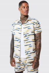 Boohooman XC22213 Boohoo Texturált Rövid Ujjú Ing 3D M