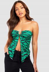 Boohoo Zöld Vállatlan Mintás Top (42) (548989)