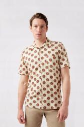 Bellfield Férfi Ing Bézs Casual Print S