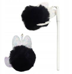 Lean Golyóstoll Zselés Dugó Fekete Pompon Kék Tinta 17cm 0.5mm (21751)