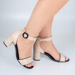  Piccadilly Szandál, Size 40, ecru, vastag sarok, 7, 5cm sarokmagasság (436206)