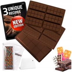  Szilikon Dubai csokoládé öntőformák 3 db tasakkal és kaparóval (b0dhg5z2vp)