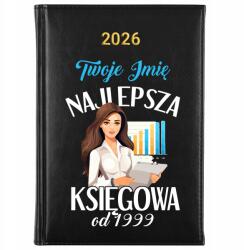 FunnyCase Naptár 2026 A5 Fekete Személyre szabott A Legjobb Könyvelő *Dátum* (Kalendarz Najlepsza Księgowa Mot Wz)