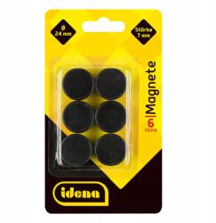 Idena 377026 Mágnesek, 6 darabos készlet, Vastagság: 7 mm Átmérő: 24 mm