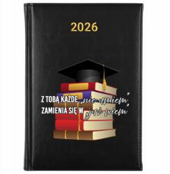 FunnyCase Naptár Fekete A5 2026 Ajándék Pedagógusnapi Határidőnapló "Már tudom (Kalendarz Czarny "Już Wiem")