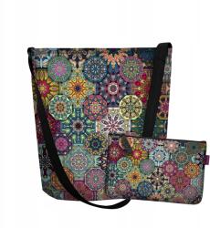 Bertoni szett Funky válltáska filc kozmetikai táskával Valencia nyomtatás (Z FUNKY ANTR. + POCKET VALENCIA)