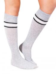 YOCLUB Yo! Club lány térdzokni csíkos szürke pamut 31-34