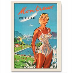  Poszter Svájc Montreux Genfi-tó A3 (Plakaty na ścianę Podróże travel A3)