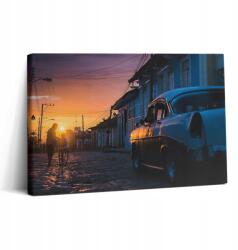 Wallfluent Inspiráló Vászonkép Konyha Naplemente És Régi Autó 30x20 (010030010150000075260)