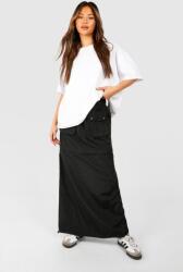 Boohoo Fekete Maxi Szoknya Klasszikus Laza Zsebek Gumis Boohoo 44
