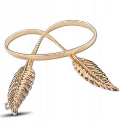 EdiBazzar Női Öv Ruha Arany Derék Levél Rugó Kígyó Páncél (Elegancki wąski pasek złoty metalowy na talię)