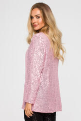 MOE Női Blézer Flitteres Ágytakaró Divatos Elegáns Rózsaszín 42 XL