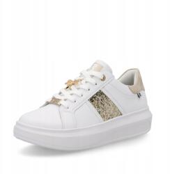 RIEKER Antistress W1202-82 Női fehér bőr alacsony sarkú cipő 37-es méret (W1202-82)