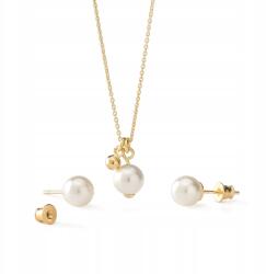 Giorre Ezüst Szett Aranyozott Gavbari Gyöngy Nyaklánc Fülbevaló Giorre (5905804270930)