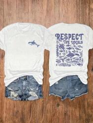 Shein Póló Fehér Print 36 S__s