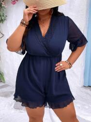 Shein XC12311 Shein Rövid Sötétkék Overál Csipke Díszítéssel 52