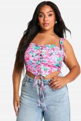 Boohoo Rózsaszín Klasszikus Kötött Virágmintás Felső Cipzáras Boohoo 44
