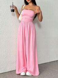 Shein CC41116 Shein Rózsaszín Fodros Overál Nyitott Vállakkal (39) L