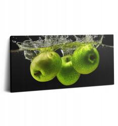 Wallfluent Fotó Vászonkép Ökológiai Étkezőbe Zöld Almák A Vízben 100x50 cm (010030010010000077226)