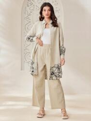 Shein KC31121 Shein Bézs Széles Nadrág Magas Derékkal (39) S