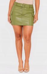 Prettylittlething Khaki Szoknya Mini Hamis Bőr Öv Zsebek Prettylittlething 34