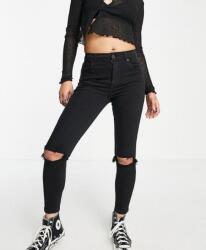 Topshop Felső Fekete Farmer Cső Lyuk (29/32) (564450)