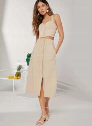 Shein Bézs MIDI Szoknya Elegáns 34 Xs