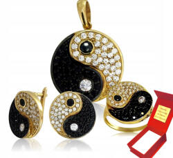 Deem Tai Chi Szett Yin Yang Strassz Arany 585 (K0987/5-KW)