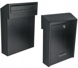 HuW Kétoldalas Átmenő Postaláda, horganyzott acél, C4, 400mm magas (SKRZYNKA PRZELOTOWA CZARNA)