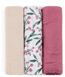 Petite&Mars Bambusz muszlin 3 db-os pelenka szett 68 x 68 cm - Moussy Pink Meadow