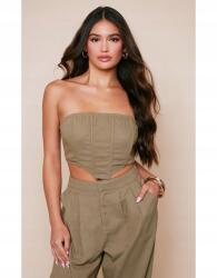 Prettylittlething Aszimmetrikus Khaki Felső (38) (563658)