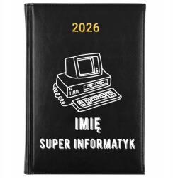 FunnyCase Könyvnaptár 2026 Szuper Informatikus *név* Fekete Tervező Ajándék Wz (Kalendarz Czarny SUPER INFORMATYK *IMIĘ*)
