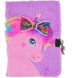 Skleplolki Napló Plüss Füzet Jegyzettömb Lakattal Unikornis Titkárnő Gyerekeknek (NOTES A5 UNICORN)