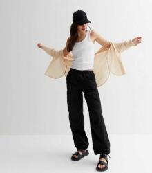 New Look Fekete Húzózsinóros Nadrág (34) (567370)