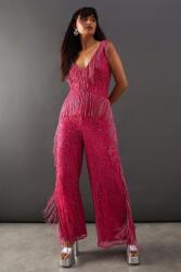 Warehouse Rózsaszín Flitteres Rojtos Ujjatlan Overál Warehouse 42-ES