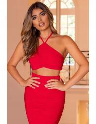  Club L Piros Kötött Fodros Felső (42) (580538)