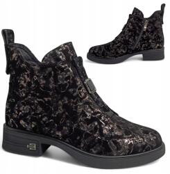 S. Barski Női Bőr Bokacsizmák 37 Elegáns Bebújós Tornacipők Őszi Divatos Barski (Barski CR52-713)