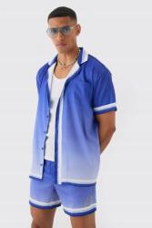 Boohooman XC22104 Boohoo Szatén Rövid Ujjú Ombre Ing M